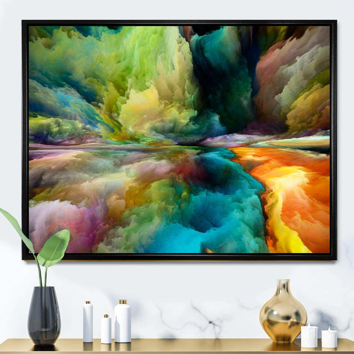 Colorful Motion Gradients Of Surreal Mountains And Clouds - Modern Canvas Wall Art
