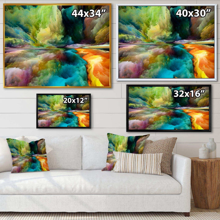 Colorful Motion Gradients Of Surreal Mountains And Clouds - Modern Canvas Wall Art