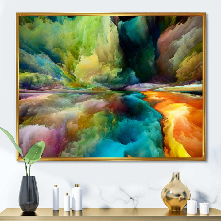 Colorful Motion Gradients Of Surreal Mountains And Clouds - Modern Canvas Wall Art