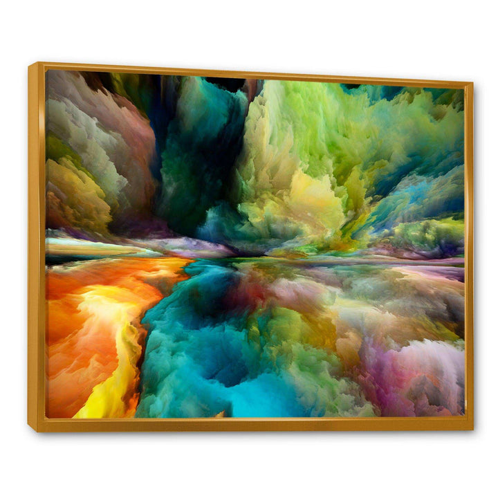 Colorful Motion Gradients Of Surreal Mountains And Clouds - Modern Canvas Wall Art