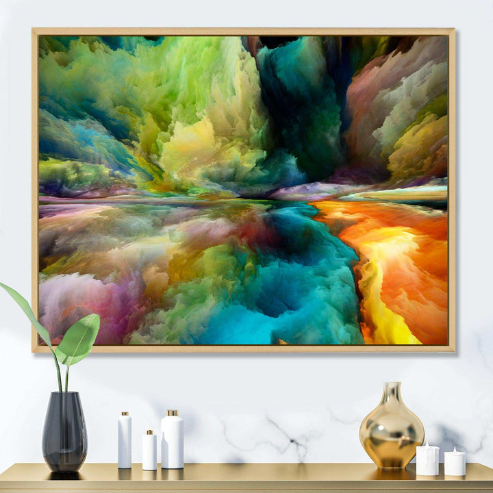 Colorful Motion Gradients Of Surreal Mountains And Clouds - Modern Canvas Wall Art