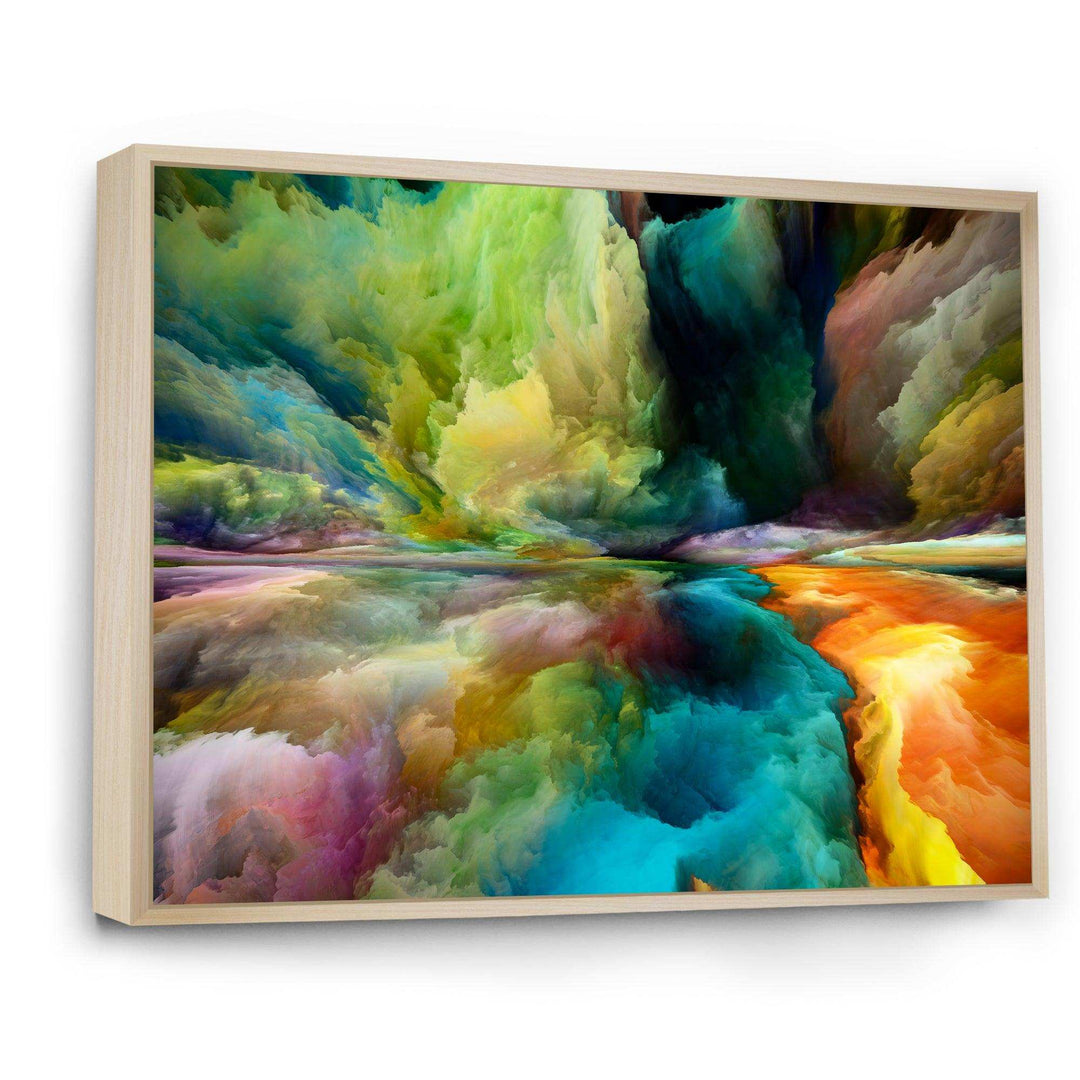Colorful Motion Gradients Of Surreal Mountains And Clouds - Modern Canvas Wall Art