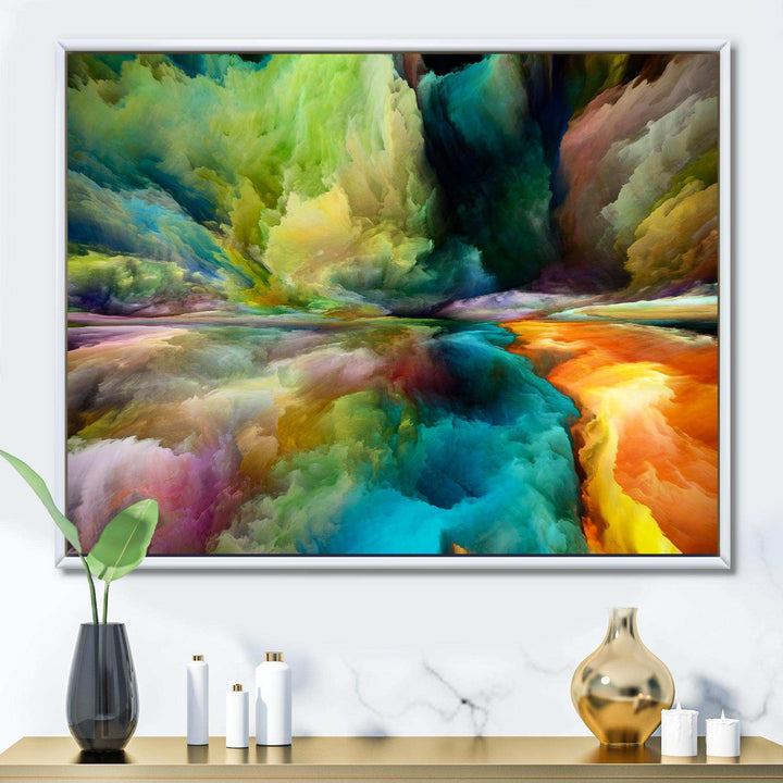 Colorful Motion Gradients Of Surreal Mountains And Clouds - Modern Canvas Wall Art