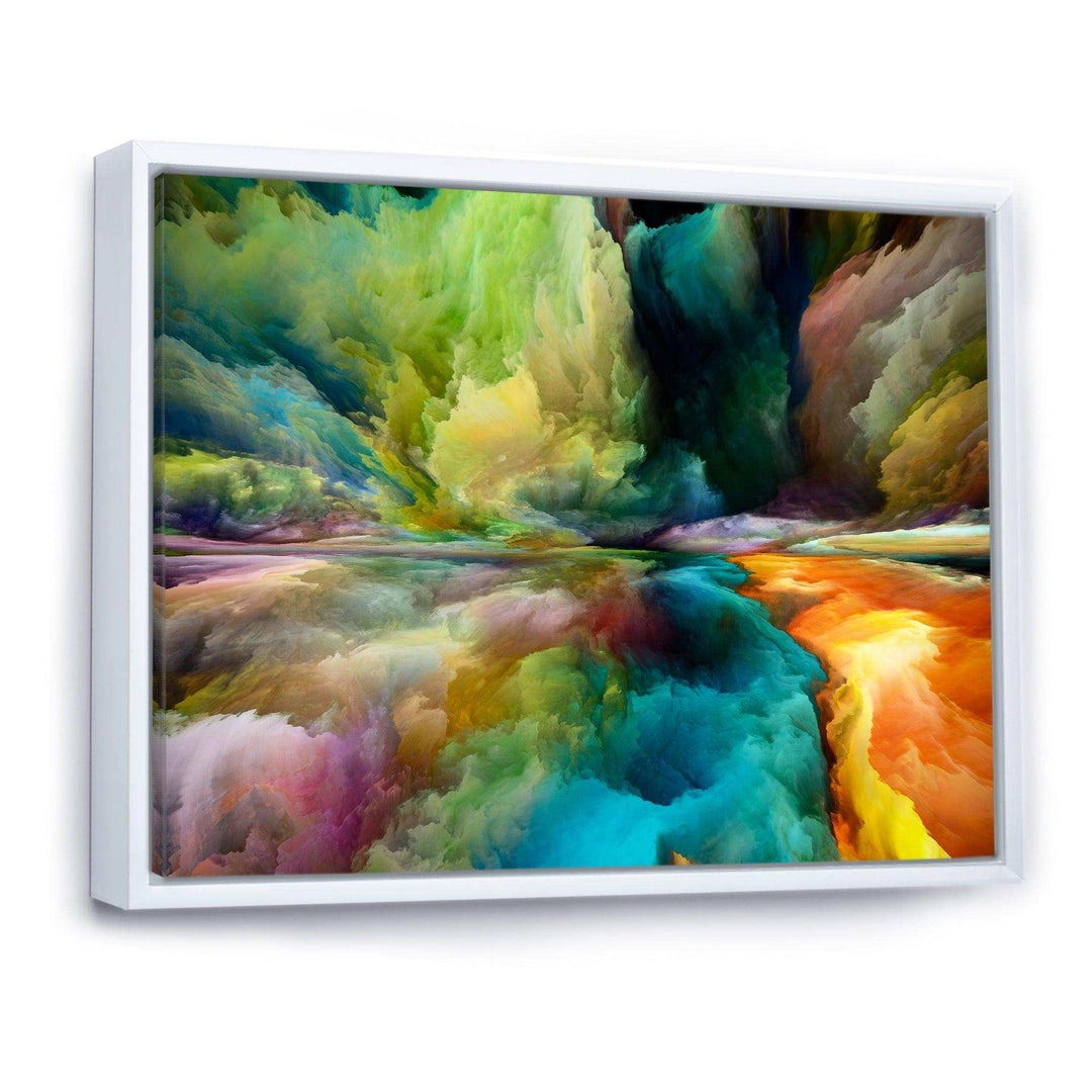 Colorful Motion Gradients Of Surreal Mountains And Clouds - Modern Canvas Wall Art