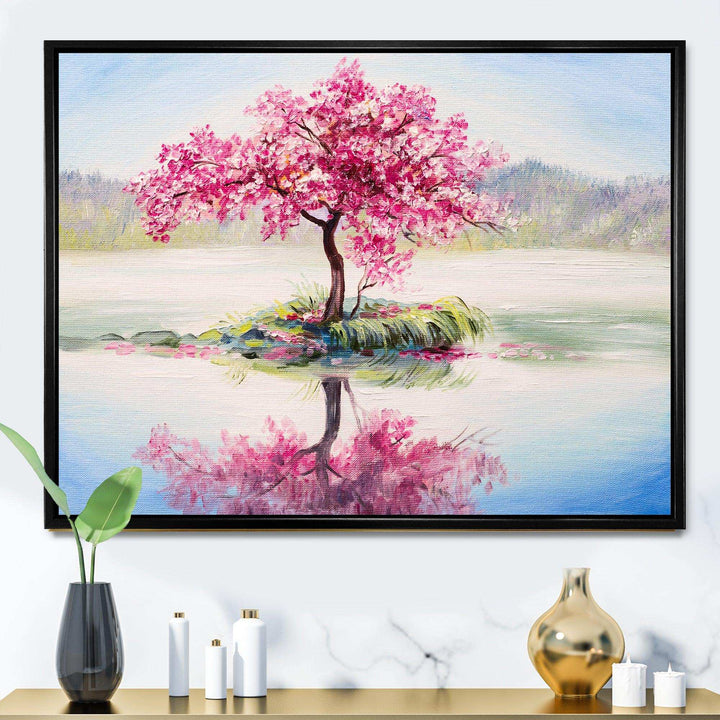 Japanese Cherry Blossom Tree On Little Idyllic IsLand