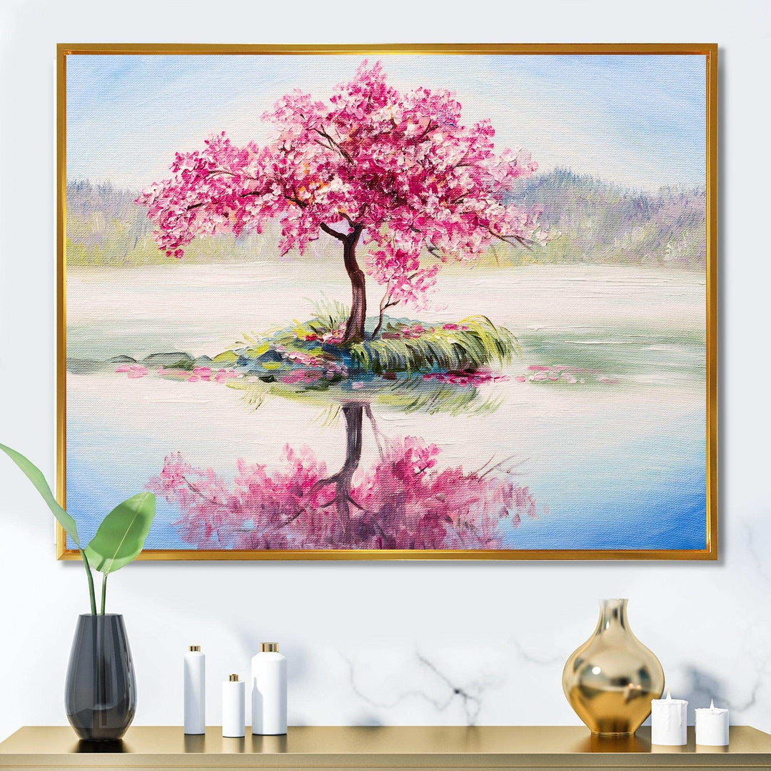Japanese Cherry Blossom Tree On Little Idyllic IsLand