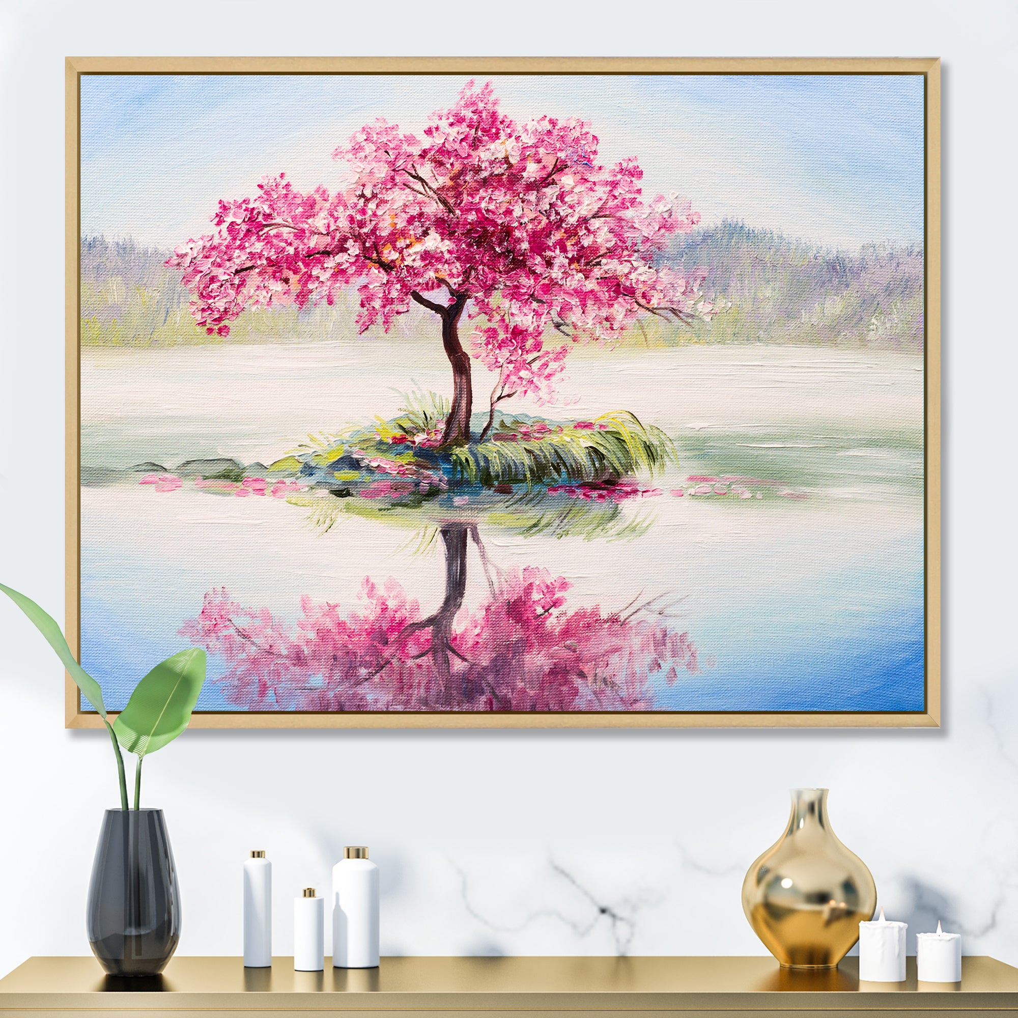 Japanese Cherry Blossom Tree On Little Idyllic IsLand
