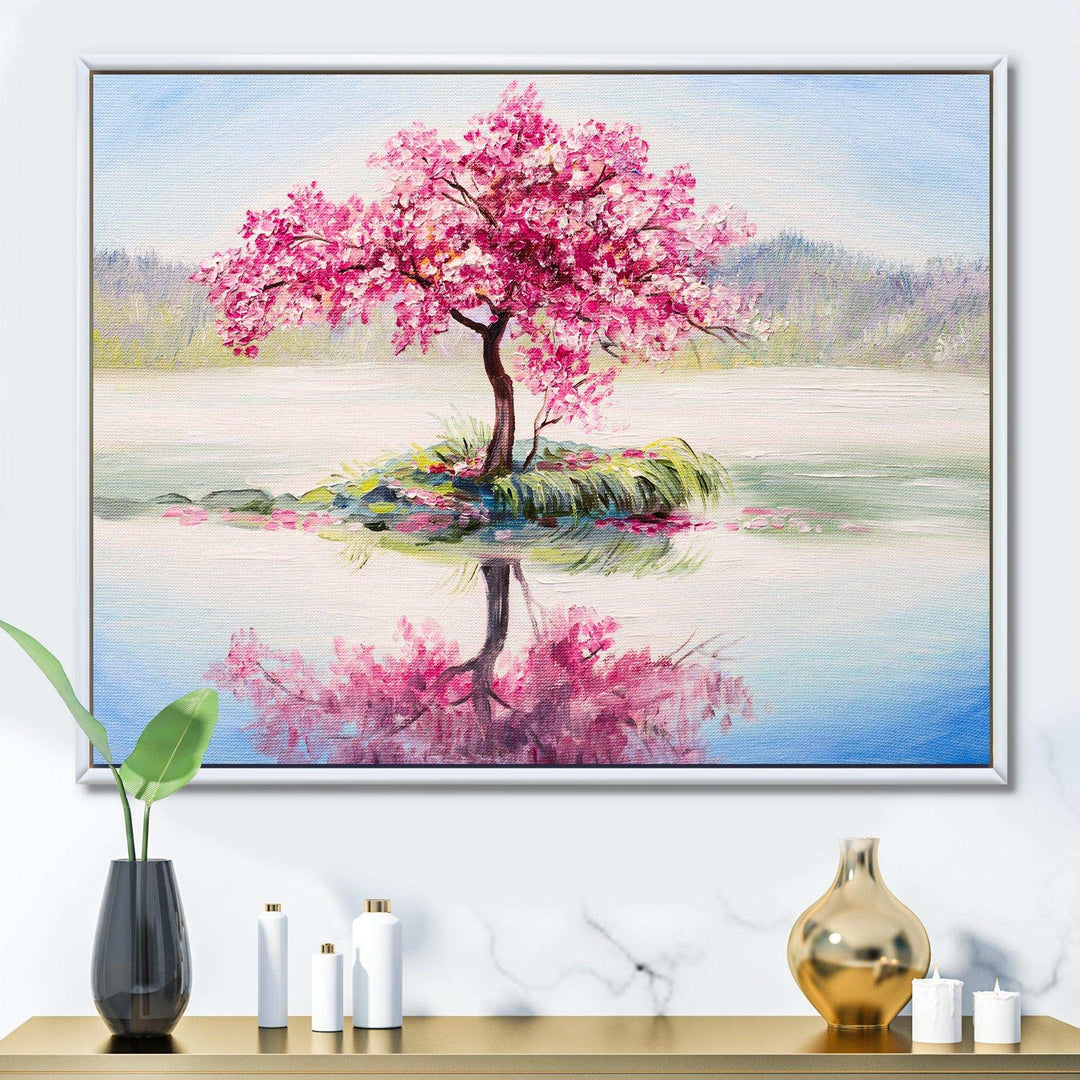 Japanese Cherry Blossom Tree On Little Idyllic IsLand