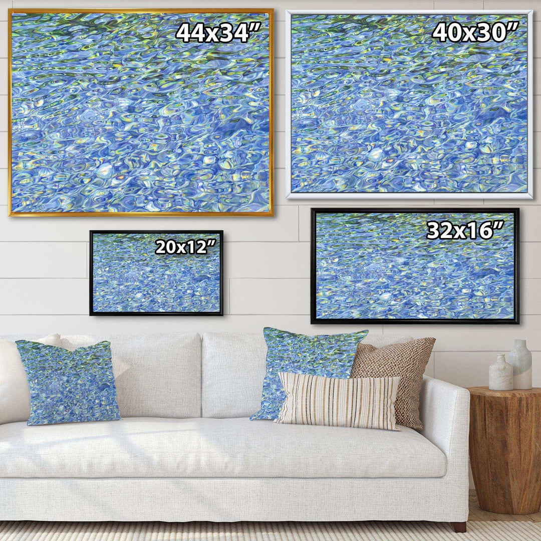 Sunny Water With Transparent Waves Reflecting Gentle Sunshine II - Modern Bedroom Wall Art