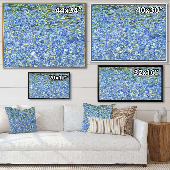 Sunny Water With Transparent Waves Reflecting Gentle Sunshine II - Modern Bedroom Wall Art