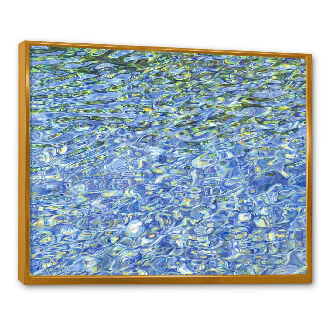 Sunny Water With Transparent Waves Reflecting Gentle Sunshine II - Modern Bedroom Wall Art