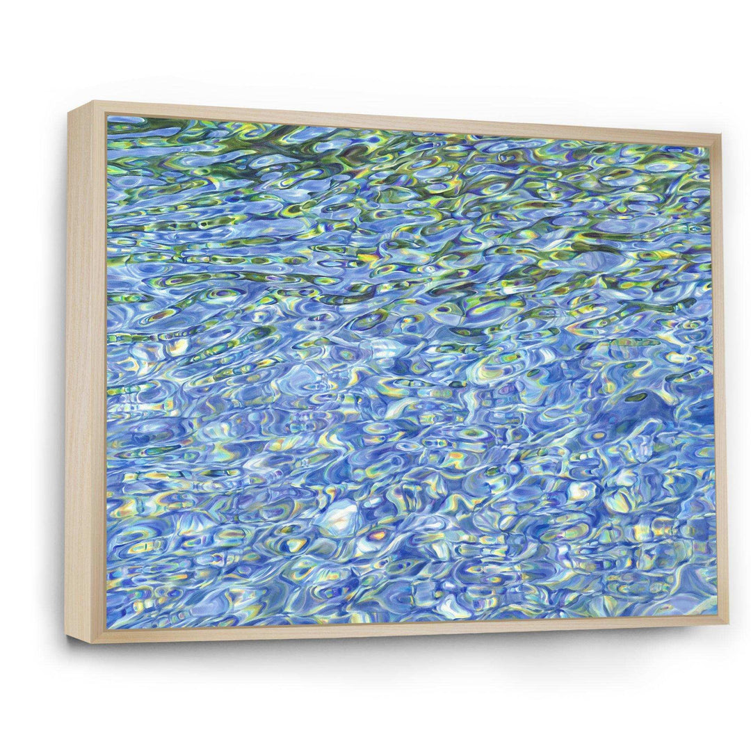 Sunny Water With Transparent Waves Reflecting Gentle Sunshine II - Modern Bedroom Wall Art