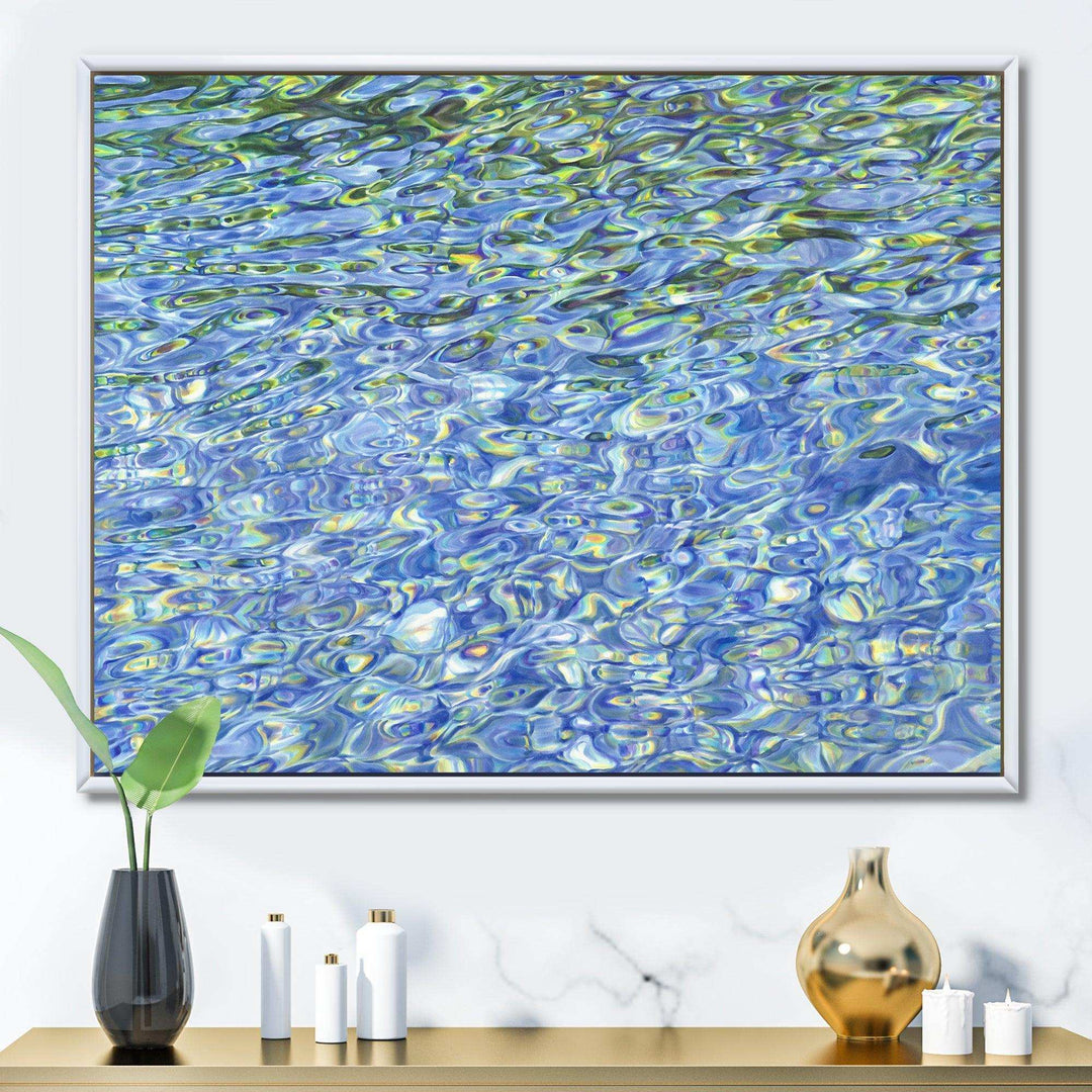 Sunny Water With Transparent Waves Reflecting Gentle Sunshine II - Modern Bedroom Wall Art