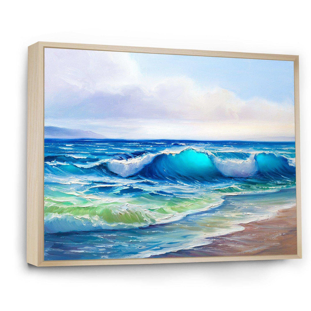 Seascape With Sunlight Catching A Wave