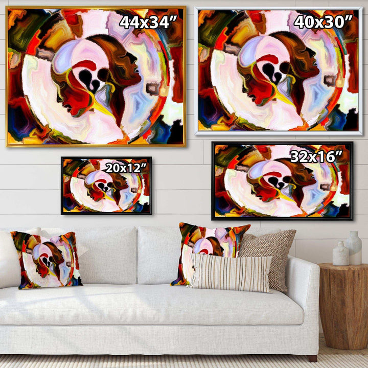 Union Of Male And Female Faces III - Modern Canvas Wall Art