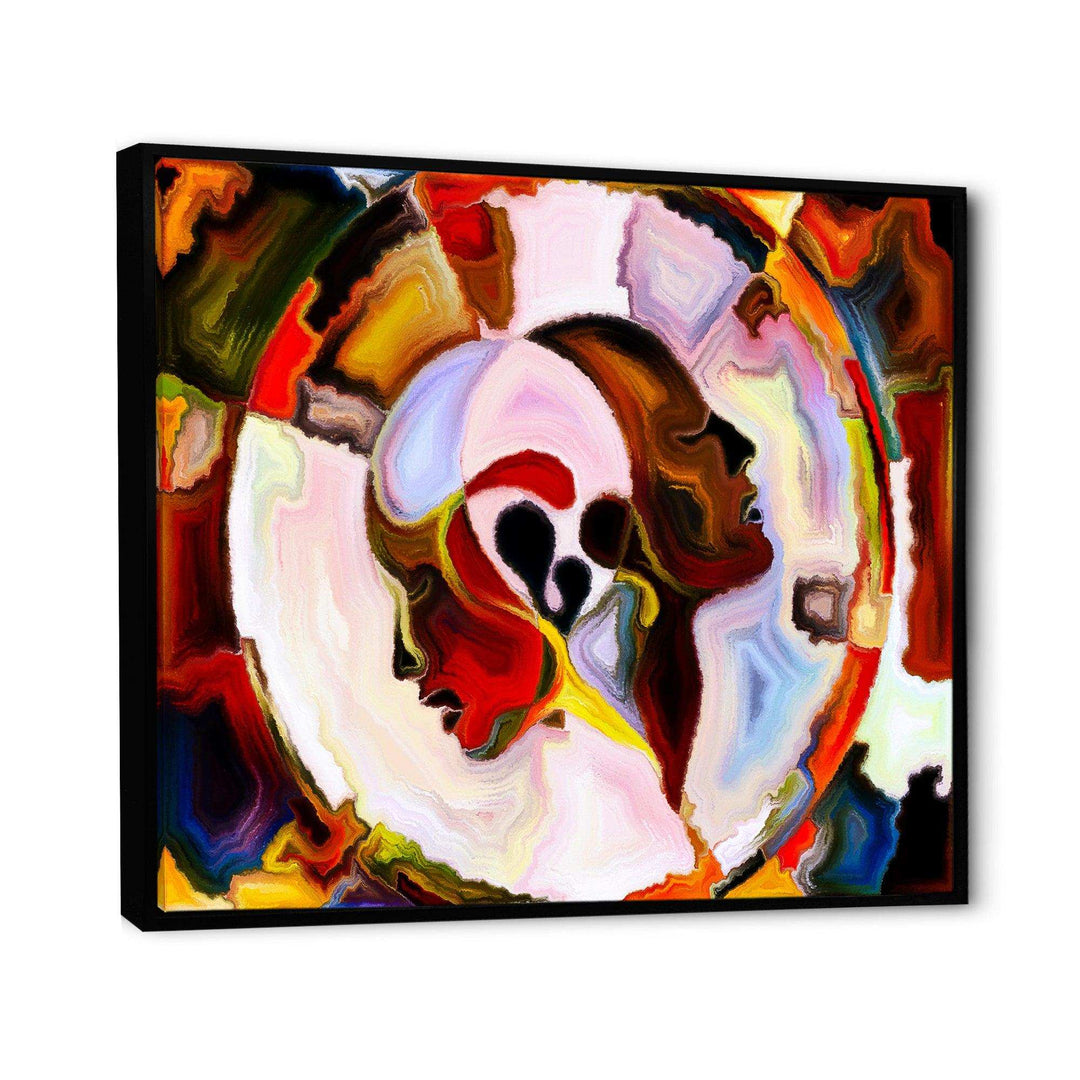 Union Of Male And Female Faces III - Modern Canvas Wall Art