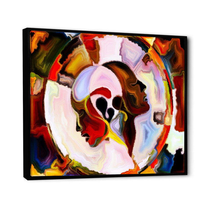 Union Of Male And Female Faces III - Modern Canvas Wall Art