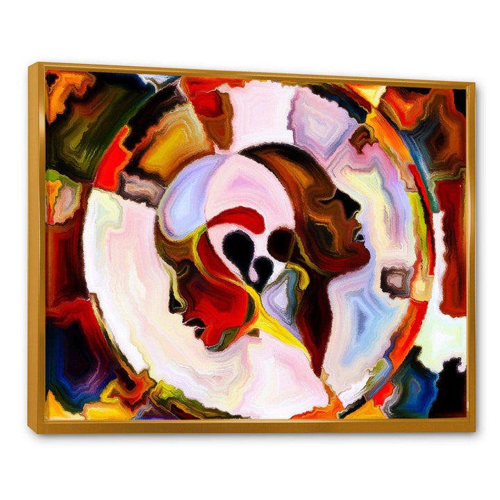 Union Of Male And Female Faces III - Modern Canvas Wall Art