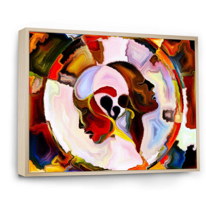 Union Of Male And Female Faces III - Modern Canvas Wall Art