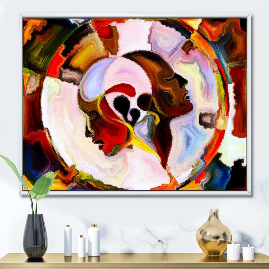 Union Of Male And Female Faces III - Modern Canvas Wall Art