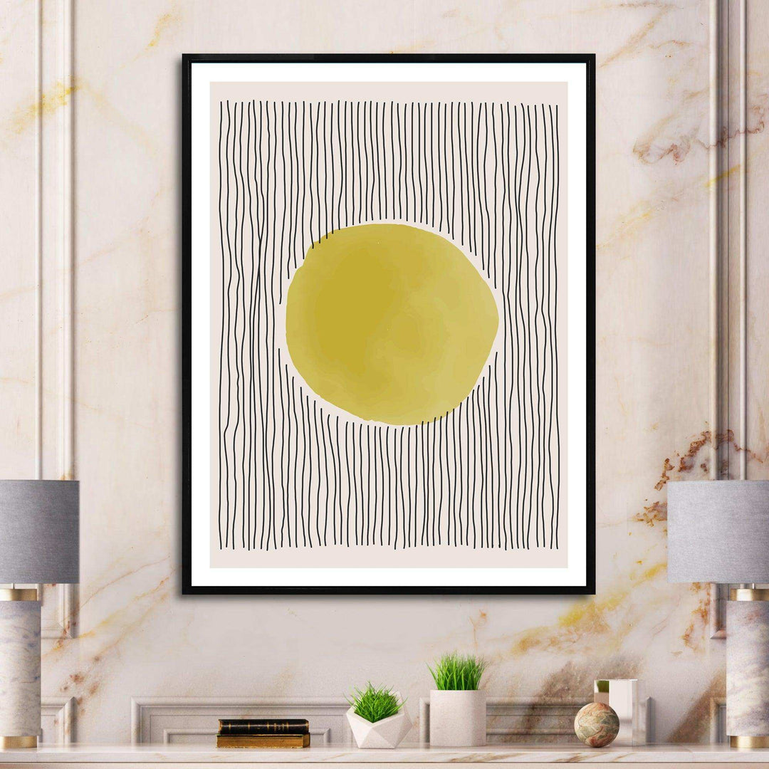 Minimal Geometric Lines And Circle I - Modern Canvas Wall Art