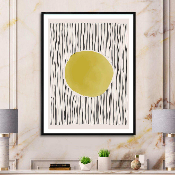 Minimal Geometric Lines And Circle I - Modern Canvas Wall Art
