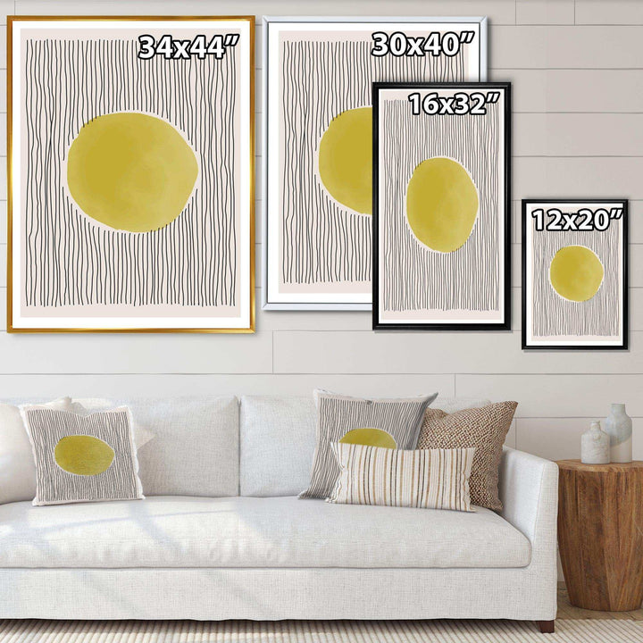 Minimal Geometric Lines And Circle I - Modern Canvas Wall Art