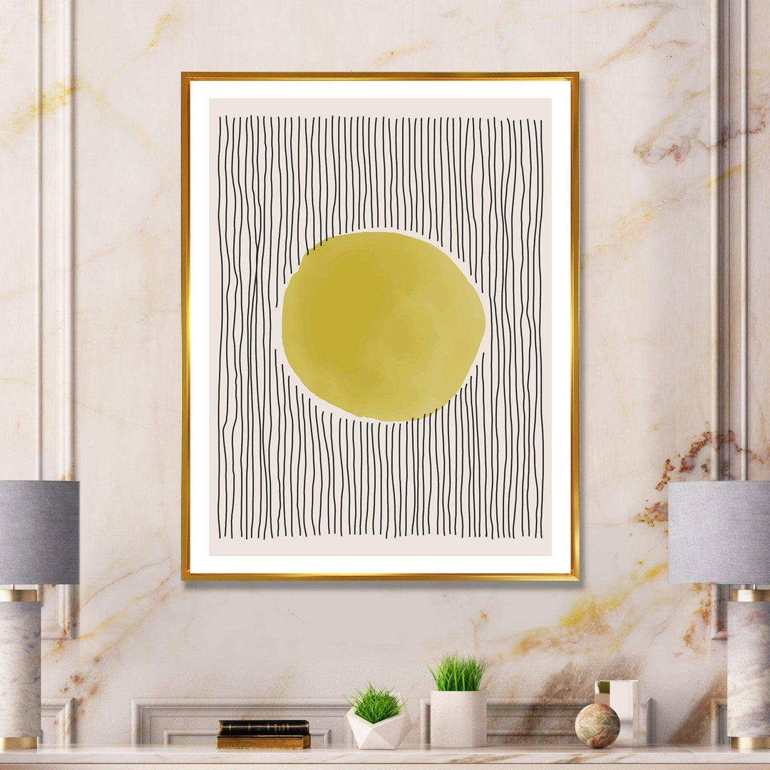 Minimal Geometric Lines And Circle I - Modern Canvas Wall Art