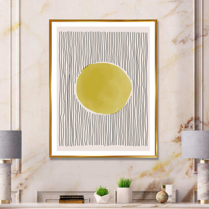 Minimal Geometric Lines And Circle I - Modern Canvas Wall Art