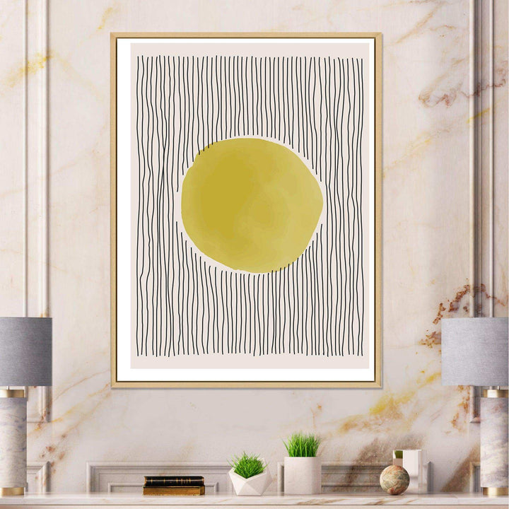 Minimal Geometric Lines And Circle I - Modern Canvas Wall Art