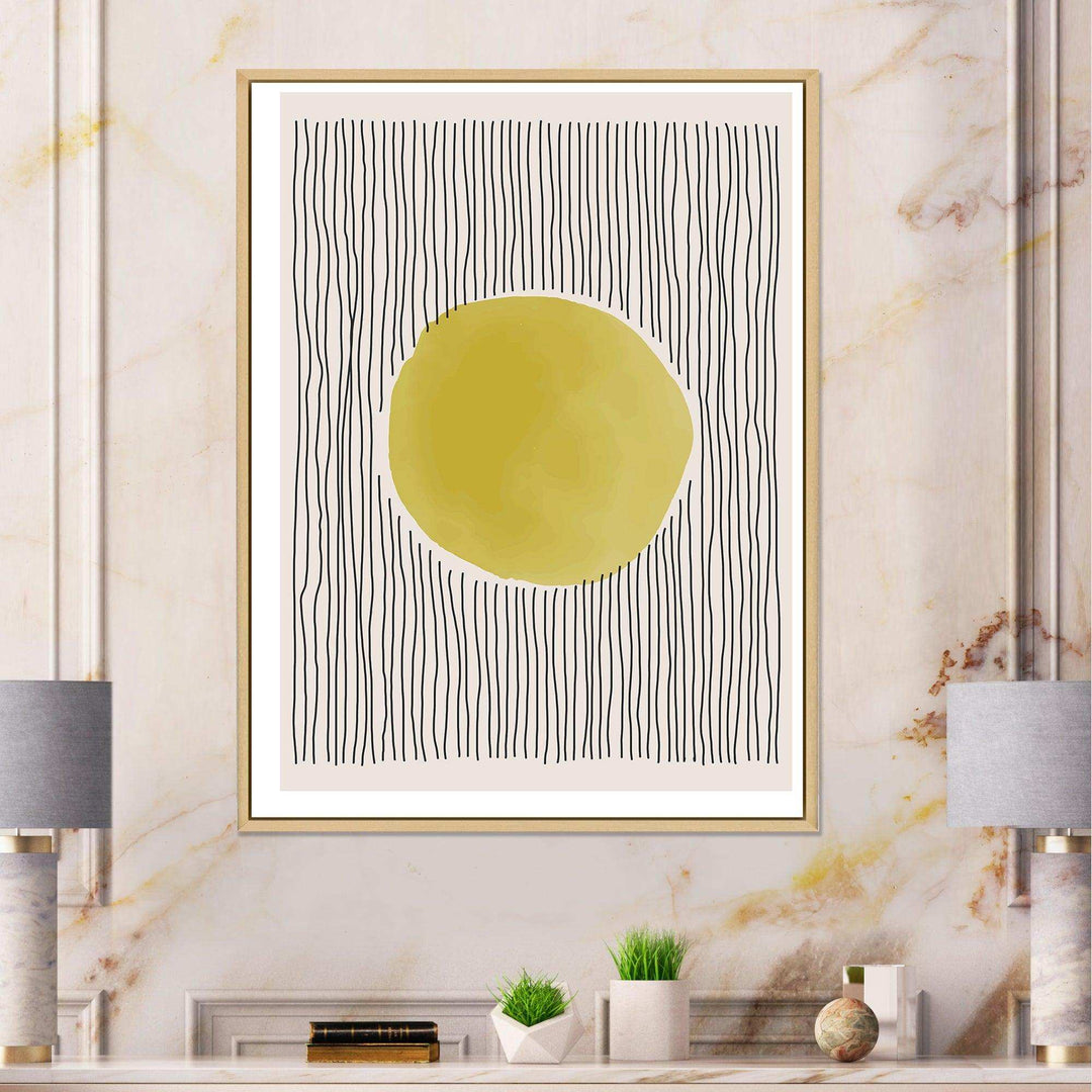 Minimal Geometric Lines And Circle I - Modern Canvas Wall Art