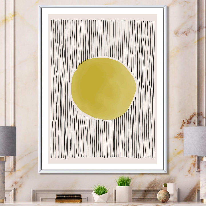 Minimal Geometric Lines And Circle I - Modern Canvas Wall Art
