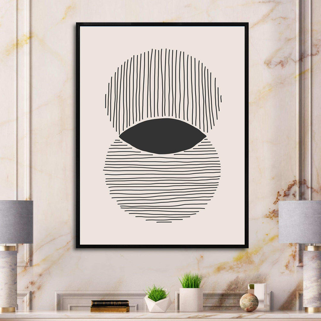 Minimal Geometric Lines And Circle II - Modern Canvas Wall Art