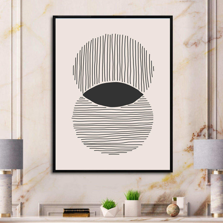 Minimal Geometric Lines And Circle II - Modern Canvas Wall Art