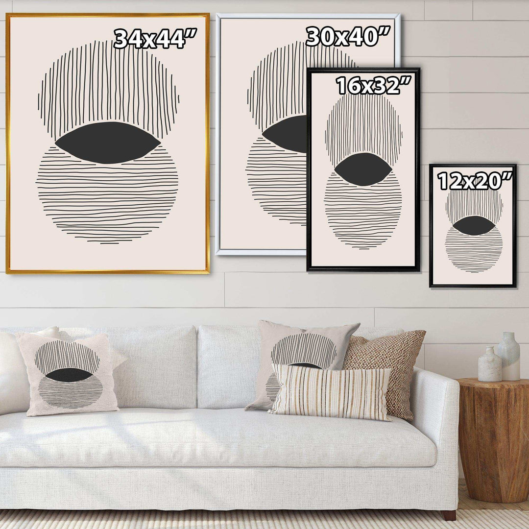 Minimal Geometric Lines And Circle II - Modern Canvas Wall Art