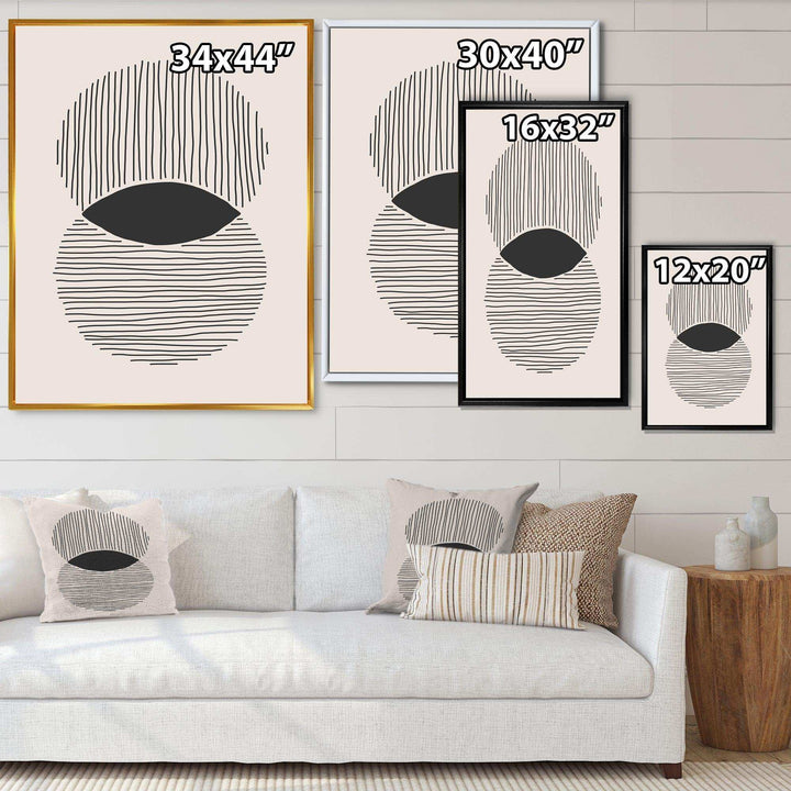 Minimal Geometric Lines And Circle II - Modern Canvas Wall Art