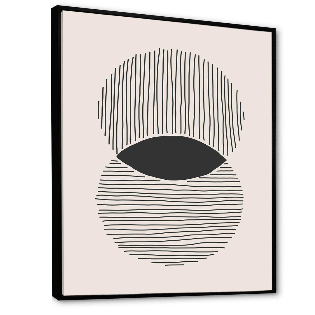 Minimal Geometric Lines And Circle II - Modern Canvas Wall Art
