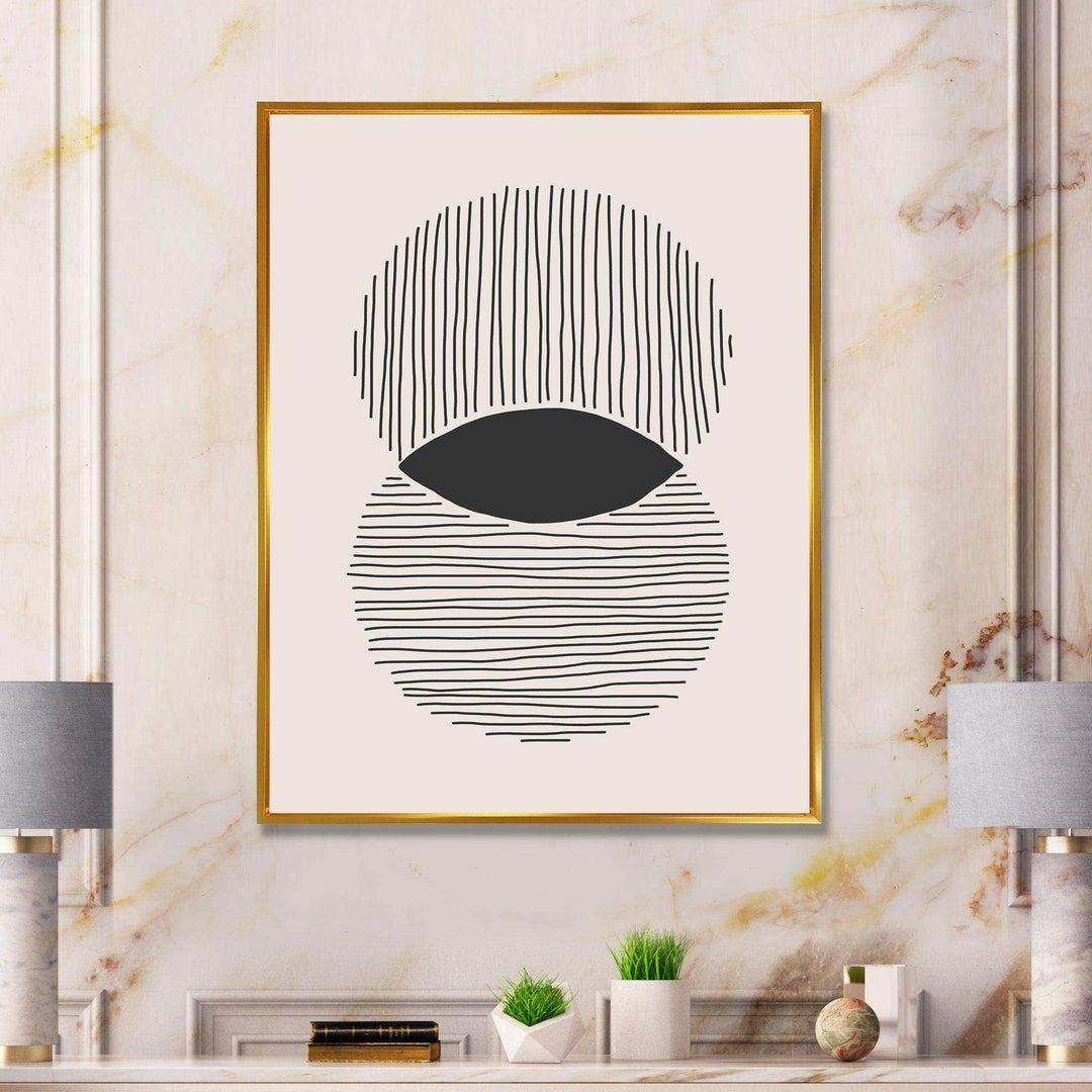 Minimal Geometric Lines And Circle II - Modern Canvas Wall Art