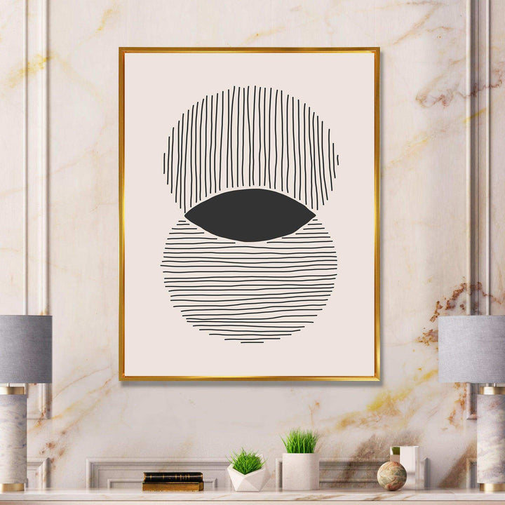 Minimal Geometric Lines And Circle II - Modern Canvas Wall Art