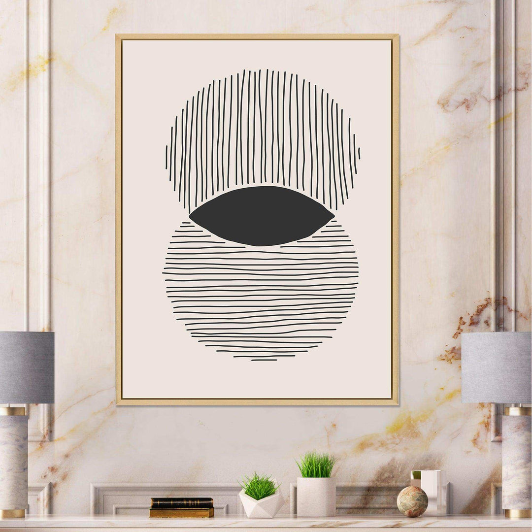 Minimal Geometric Lines And Circle II - Modern Canvas Wall Art