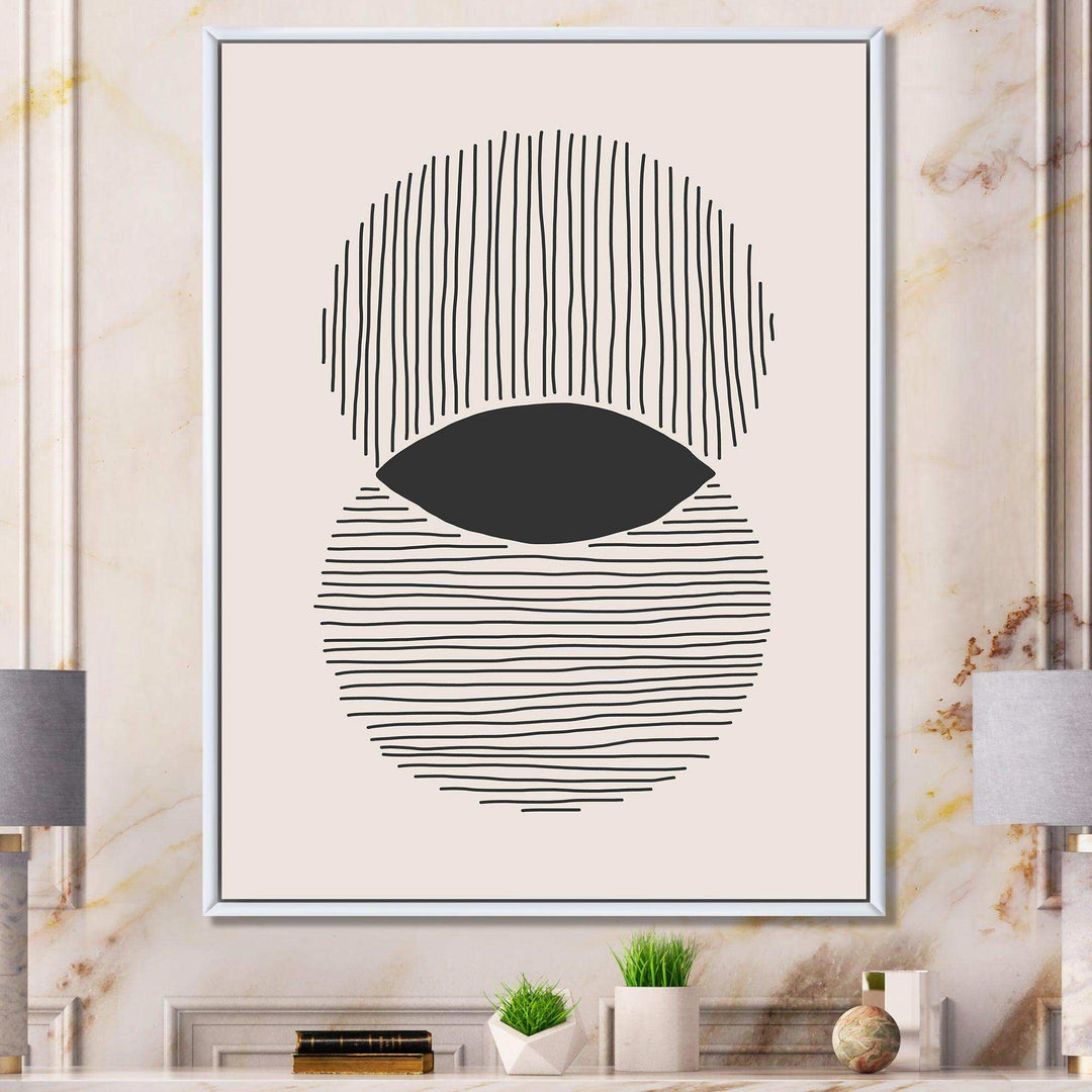 Minimal Geometric Lines And Circle II - Modern Canvas Wall Art