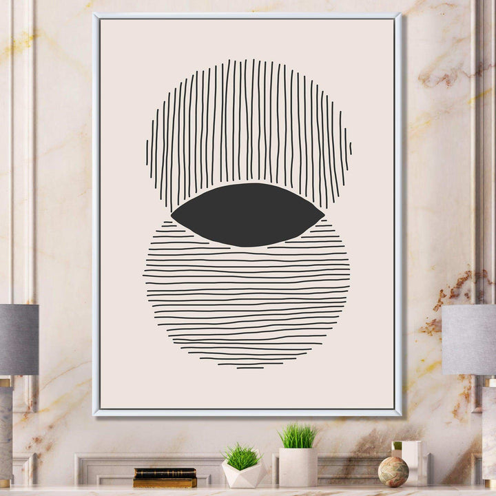 Minimal Geometric Lines And Circle II - Modern Canvas Wall Art