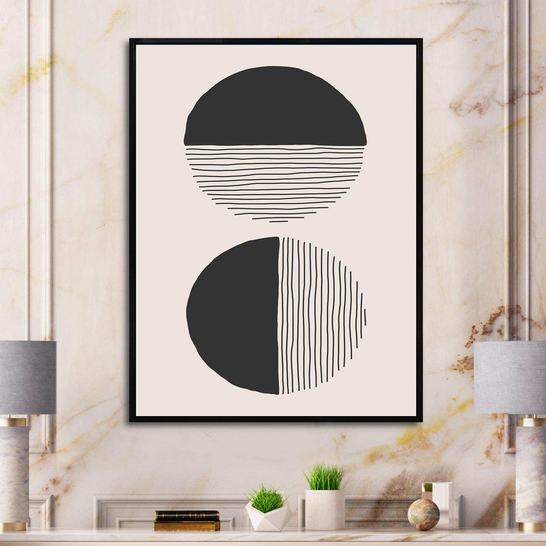 Minimal Geometric Lines And Circle IV - Modern Bedroom Wall Art