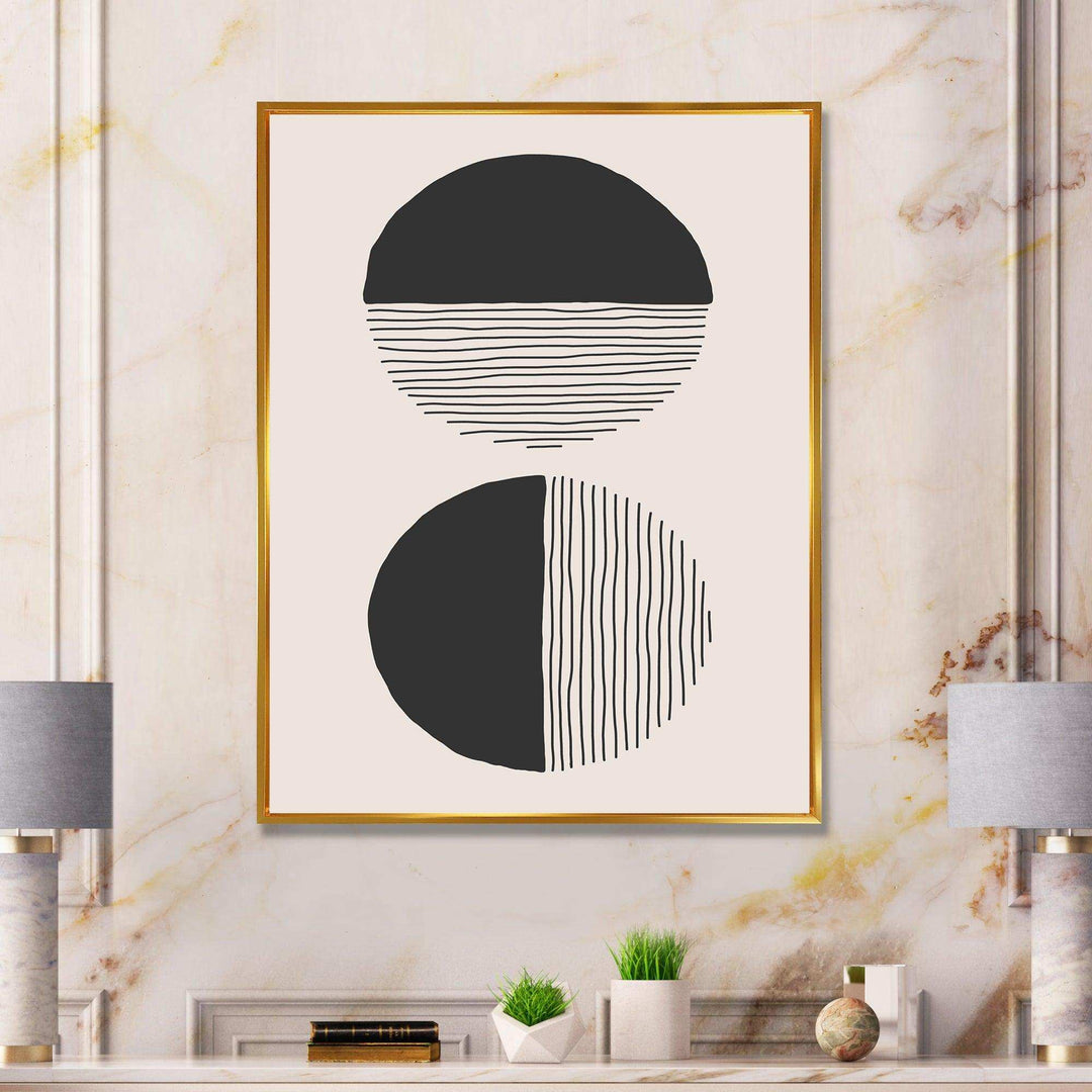 Minimal Geometric Lines And Circle IV - Modern Bedroom Wall Art