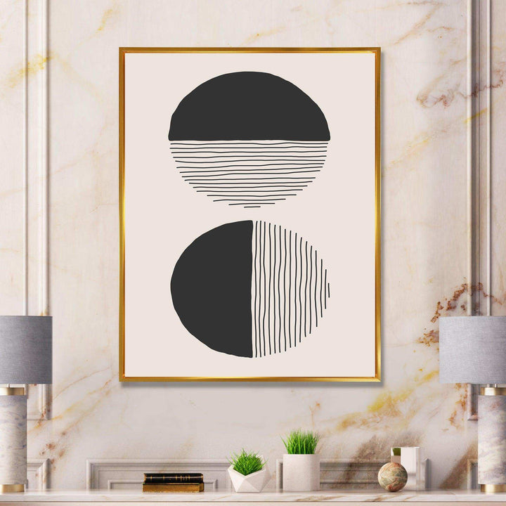 Minimal Geometric Lines And Circle IV - Modern Bedroom Wall Art