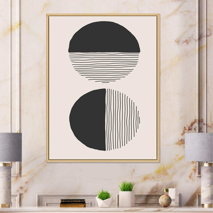 Minimal Geometric Lines And Circle IV - Modern Bedroom Wall Art