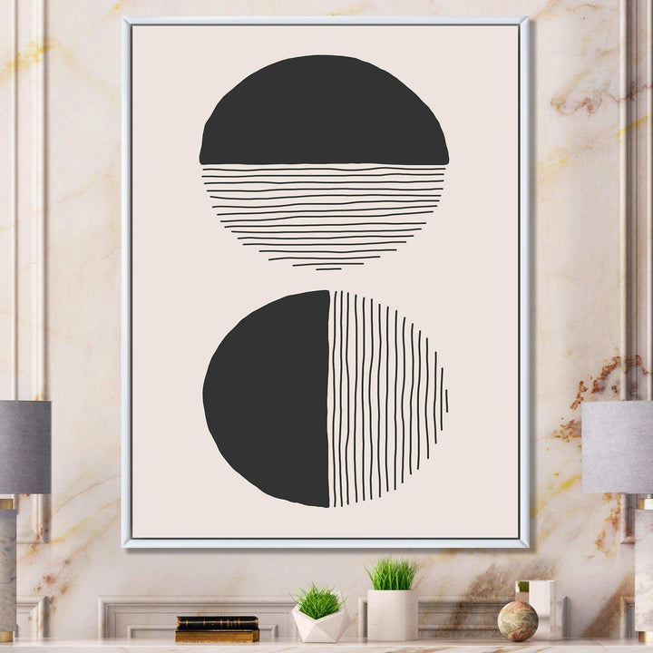 Minimal Geometric Lines And Circle IV - Modern Bedroom Wall Art