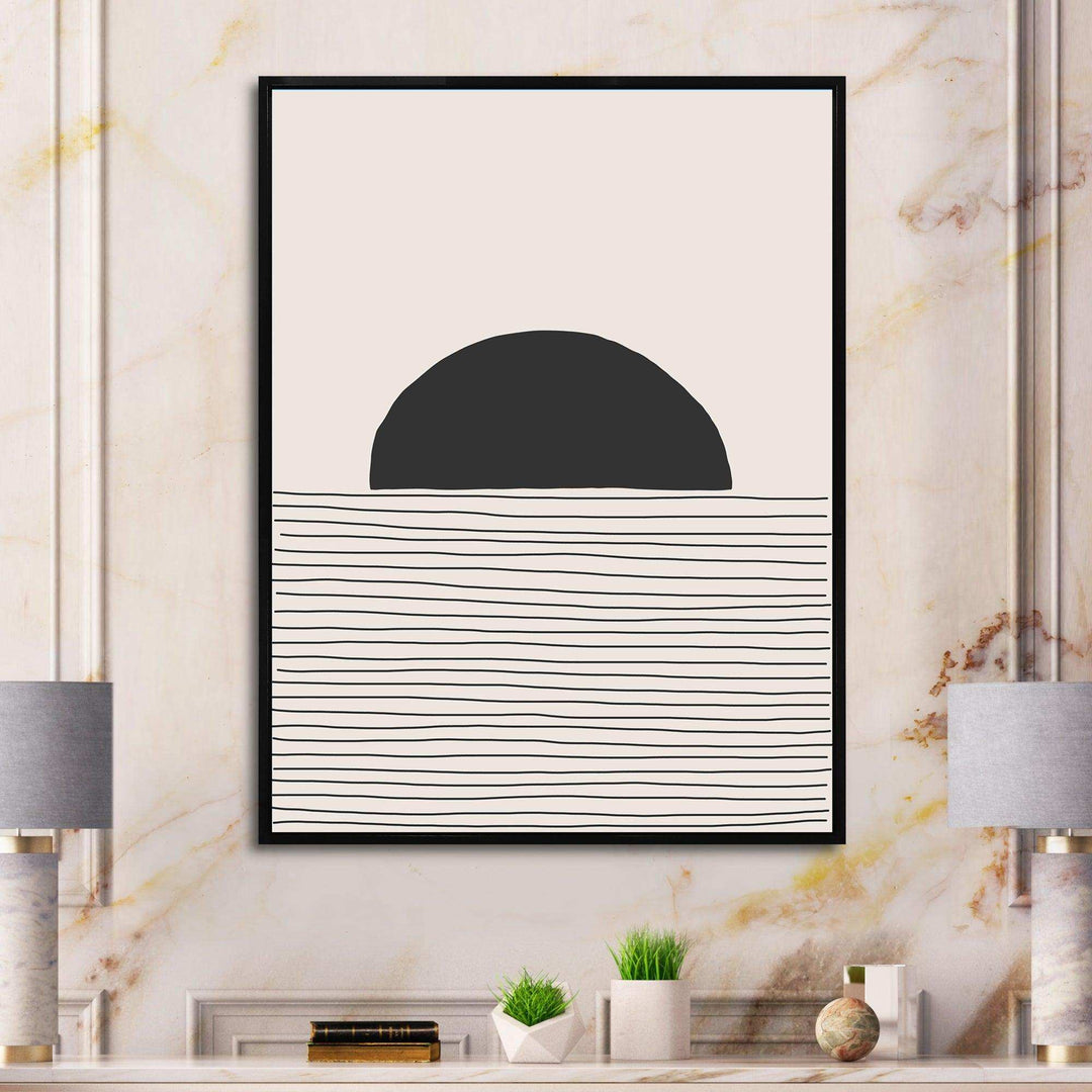 Minimal Geometric Lines And Circle V - Modern Bedroom Wall Art