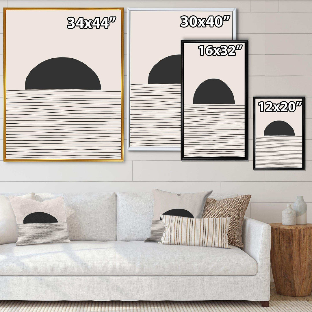 Minimal Geometric Lines And Circle V - Modern Bedroom Wall Art