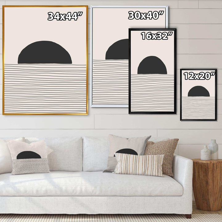 Minimal Geometric Lines And Circle V - Modern Bedroom Wall Art
